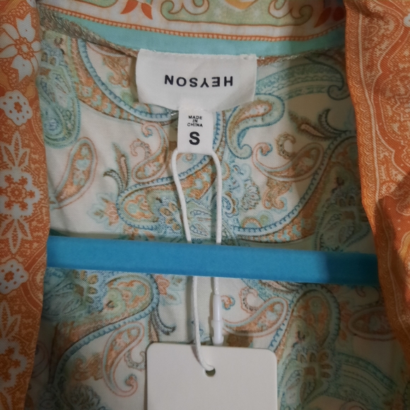 Meyson Paisley Kimono - Orange and Cream - Picture 2 of 2